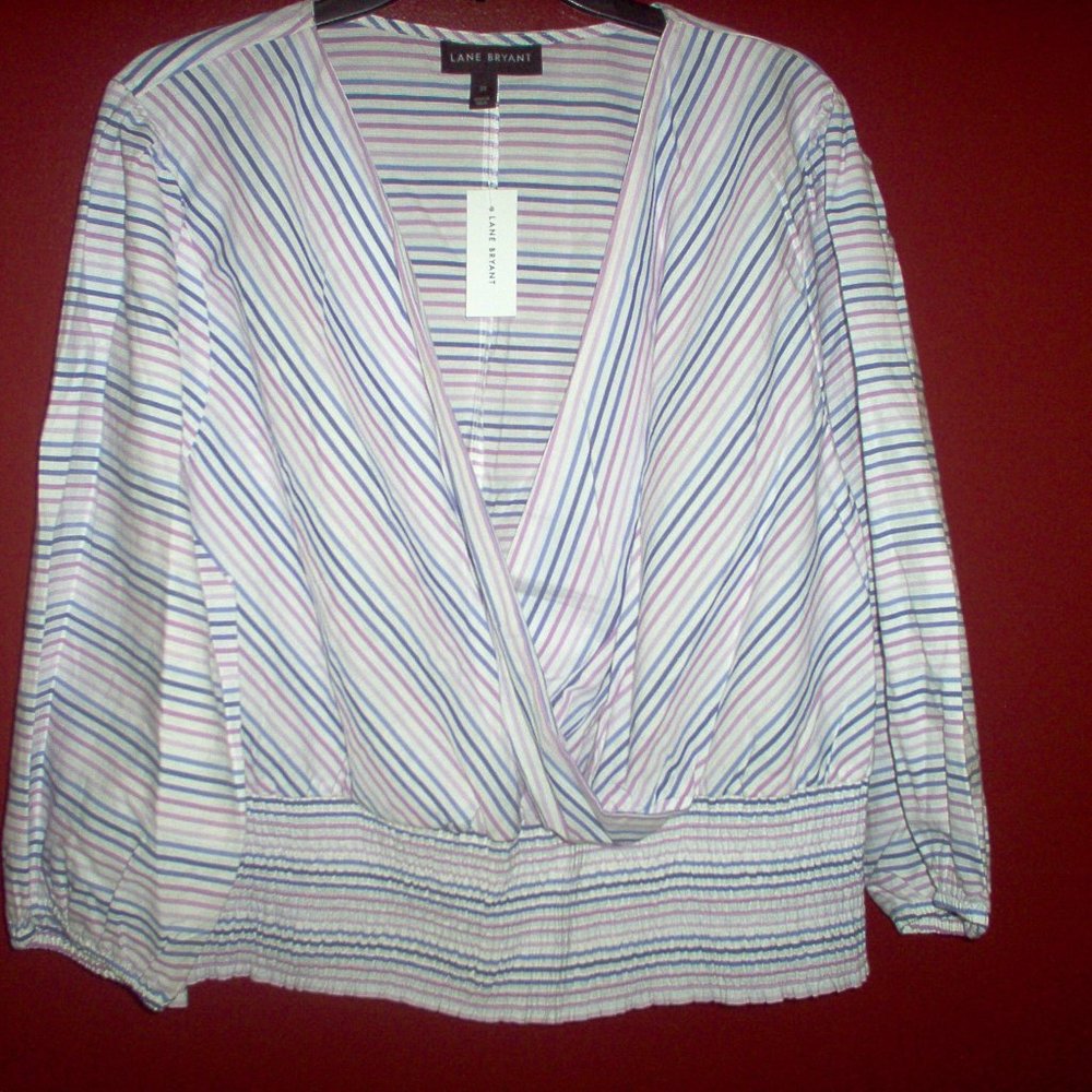 Womens Top, Lane Bryant, V neck cross front
